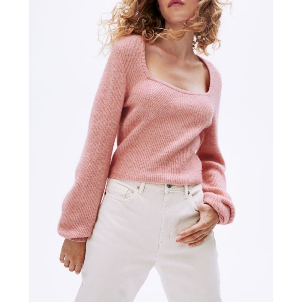 🔥FINAL SALE🔥 H&M Light Coral Rib-knit Jumper